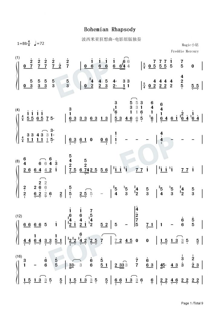 图片[2]-《Bohemian Rhapsody》歌词曲谱，全英音乐奖-重生者宝典